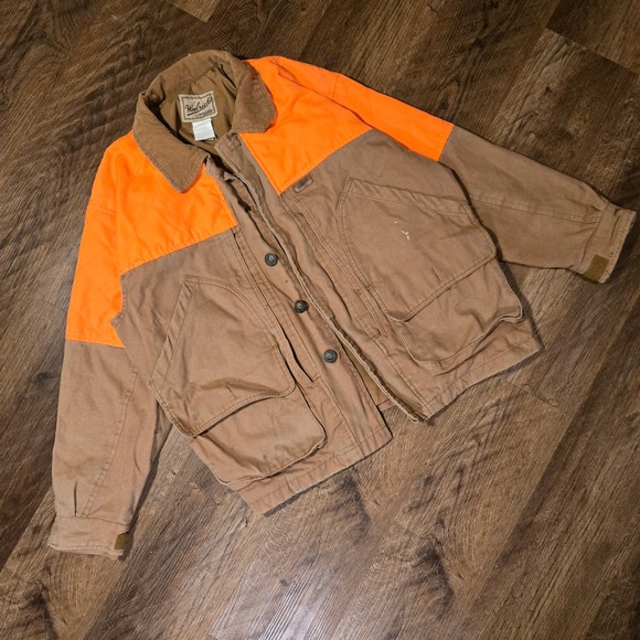 Woolrich Outdoor‎ Guide Collection Hunting Jacket Brown Orange Size L 1990s Mens - Picture 8 of 16